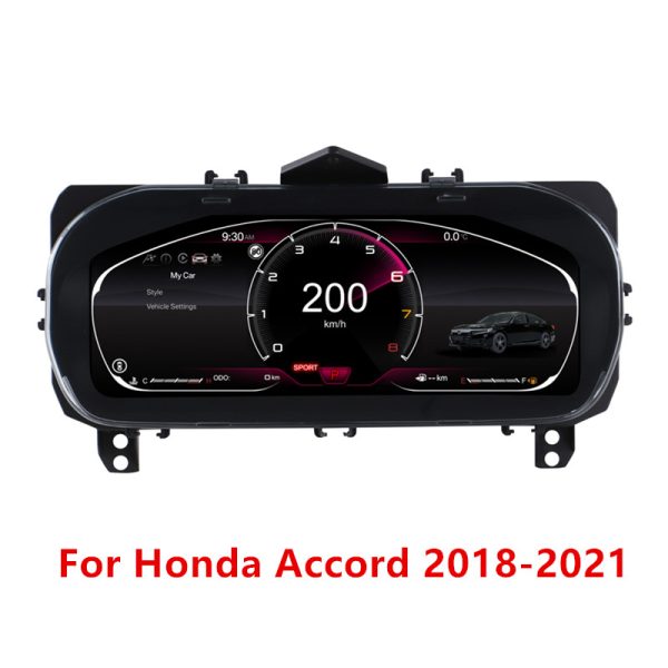 For Honda Accord 10th Car Dashboard LCD Speedometer Digital Odometer Carplay
